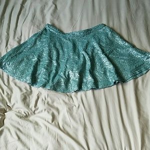 Forever 21 teal sequin skirt
